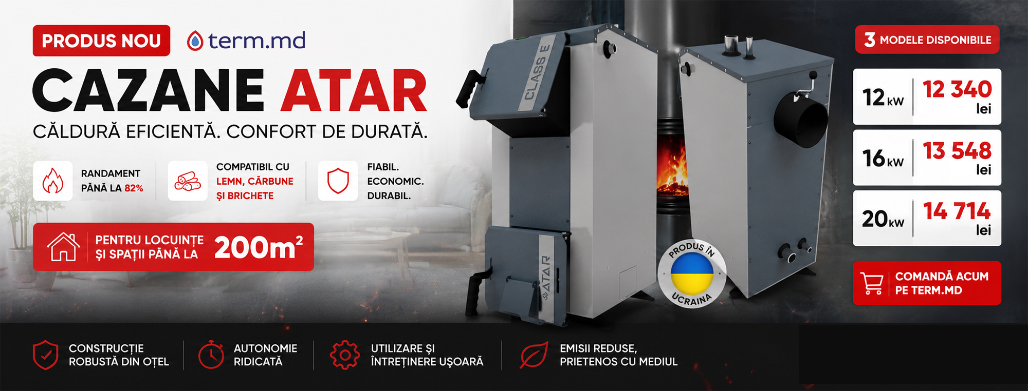 Cazane pe combustibil solid ATAR 